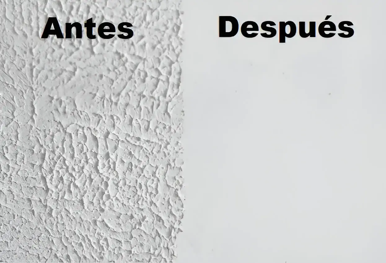 Antes y después de quitar gotelé en pared, trabajo de Los pintores Almería